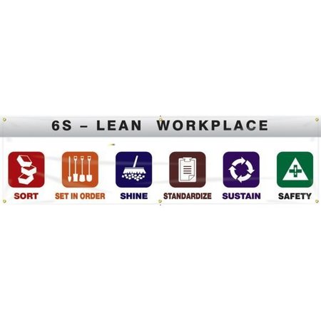 ACCUFORM SAFETY BANNERS 6S LEAN WORKPLACE  SORT MBR987 MBR987